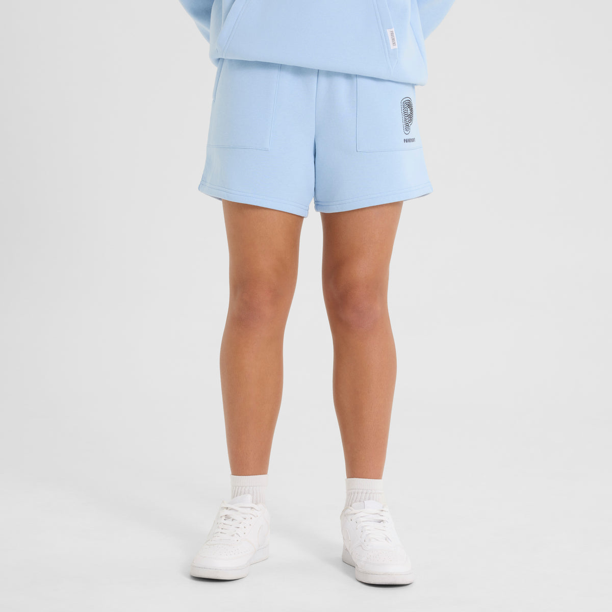 Light Blue Embellished Shorts